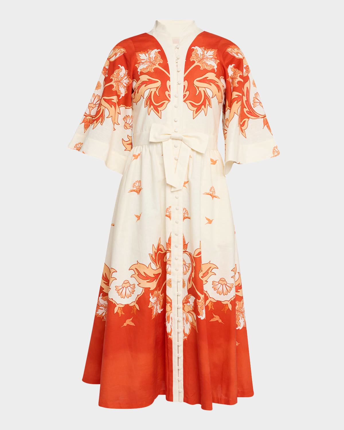 Carmen Floral-Print Cotton Midi Dress