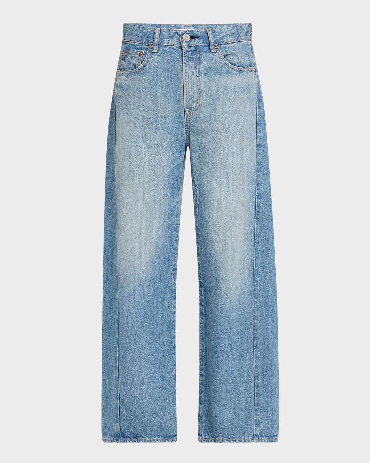 Moussy Vintage Bayard Side-line Cocoon Jeans In Blue