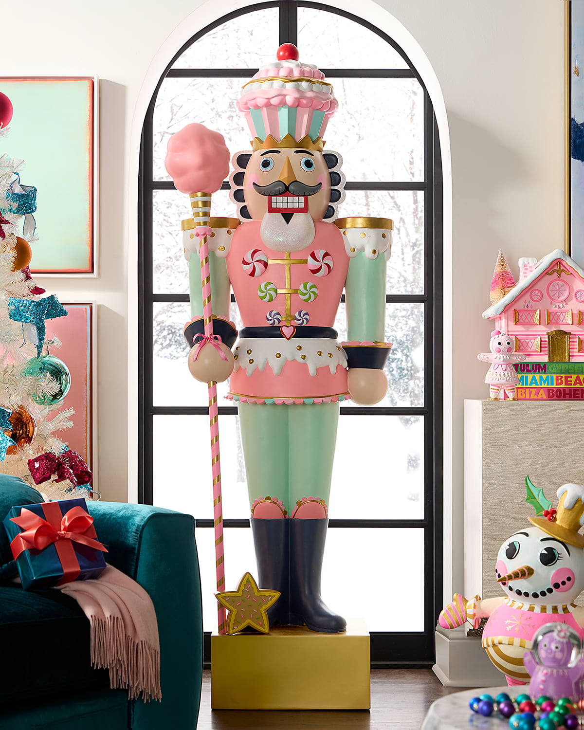 Glitterville 78" Giant Colonel Cupcake Life-size Christmas Display In Multi