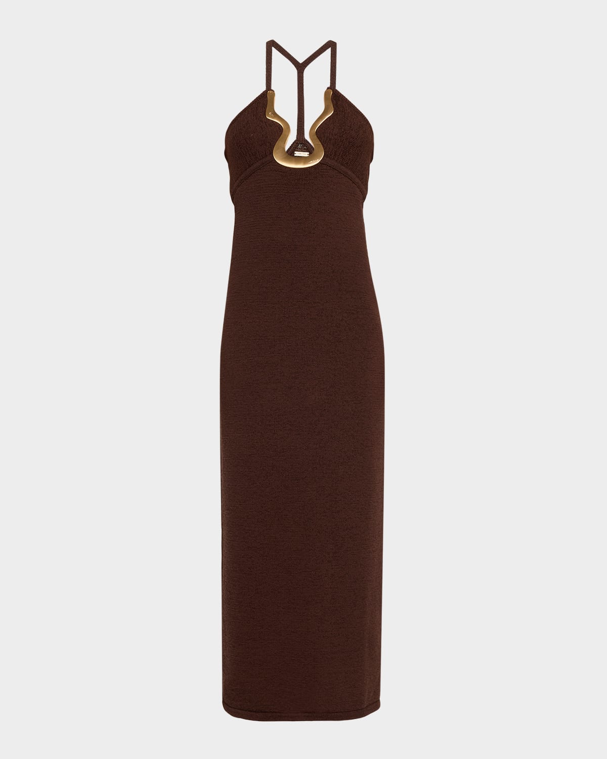 Cult Gaia Valma Knit Midi Dress In Brown