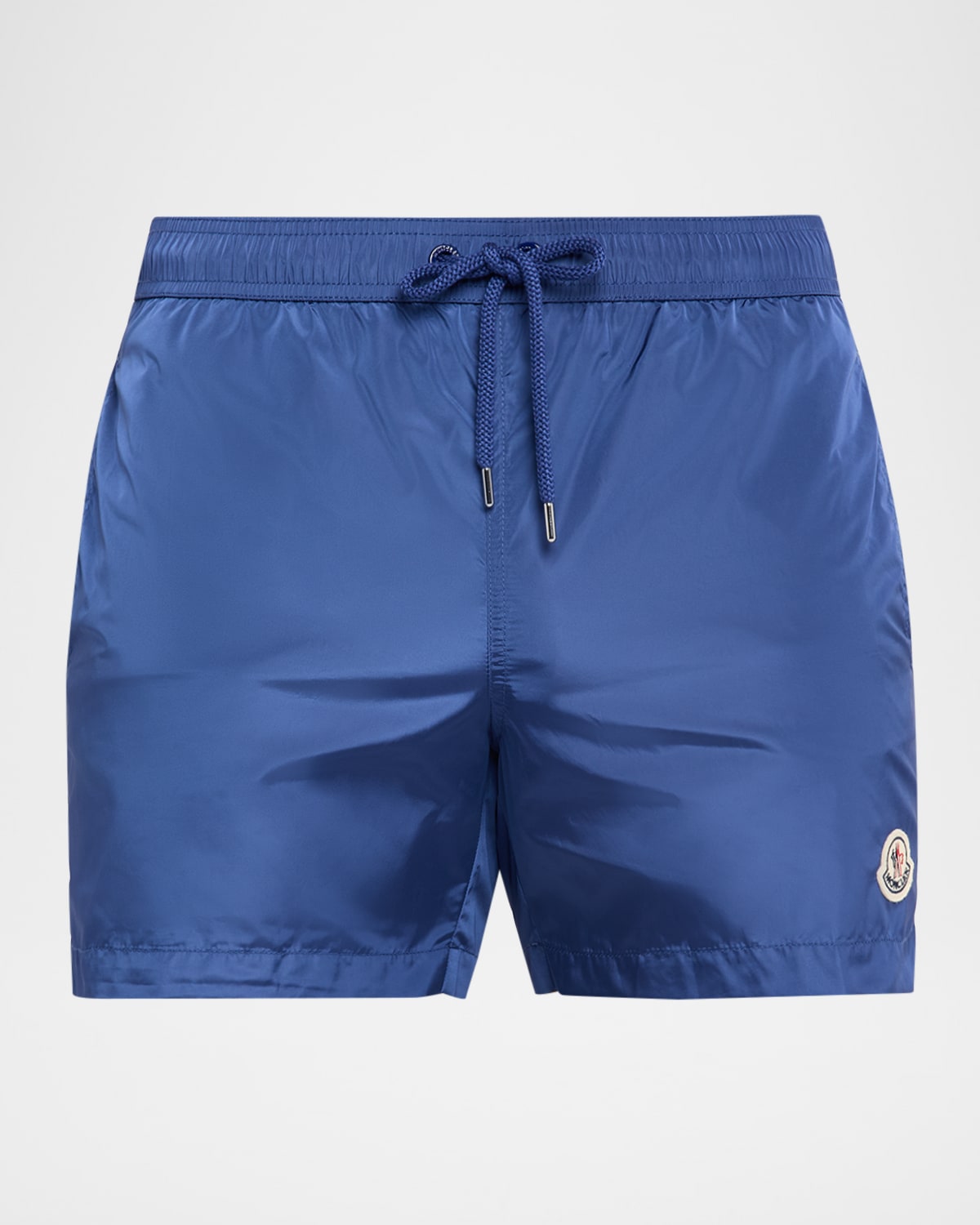 Moncler Men's Drawstring Swim Shorts In Blue