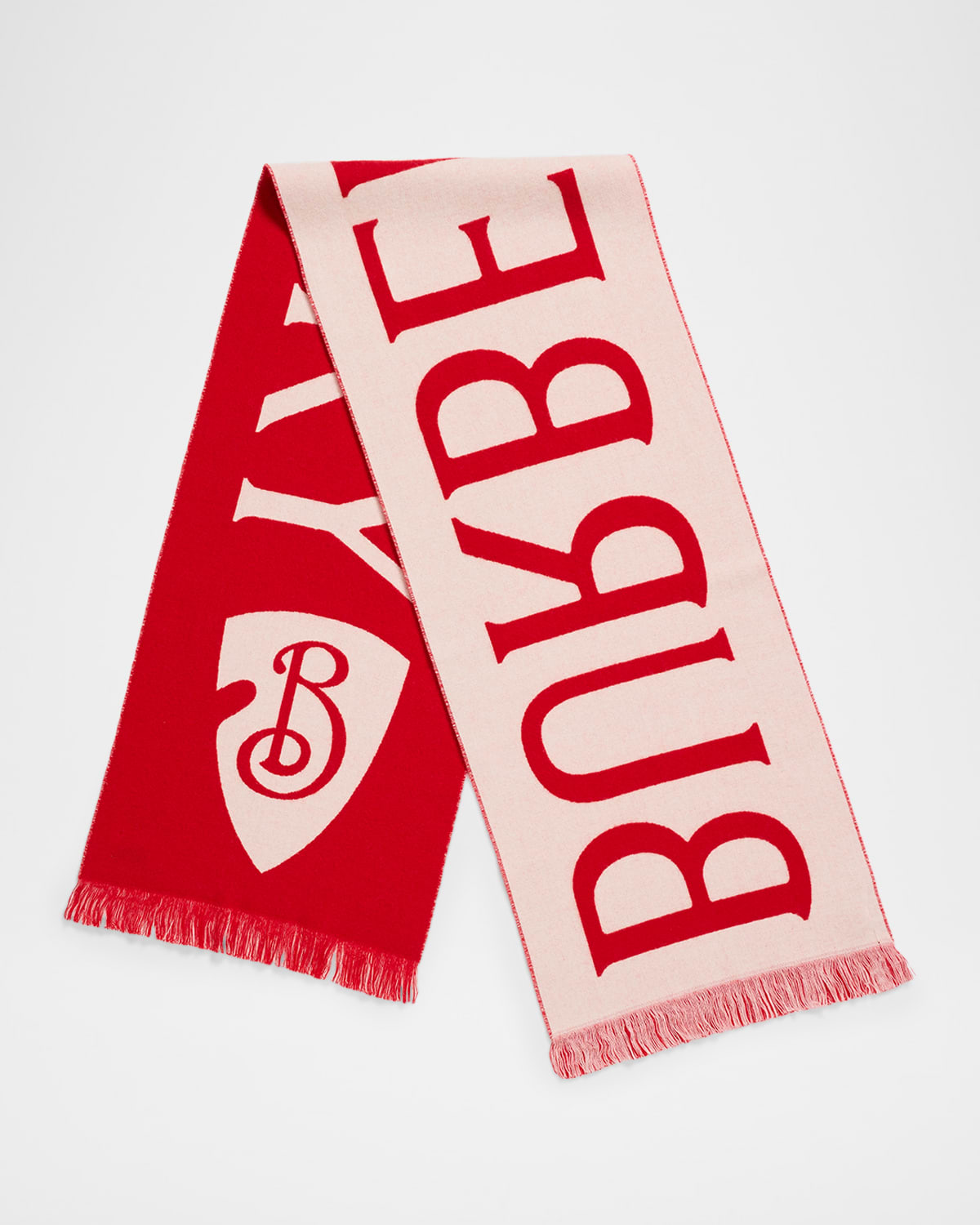 Men's Logo Text with Shield Wool-Blend Scarf