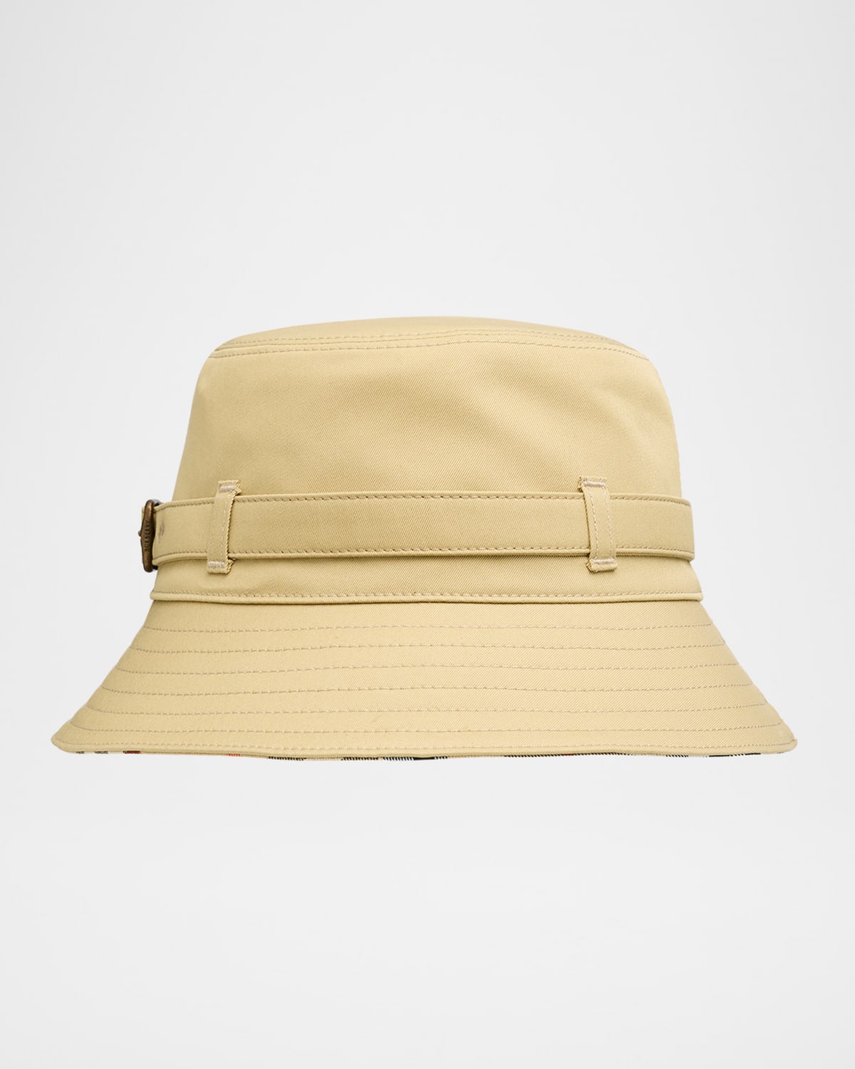 Burberry Men's Check-lined Heritage Buckle Bucket Hat