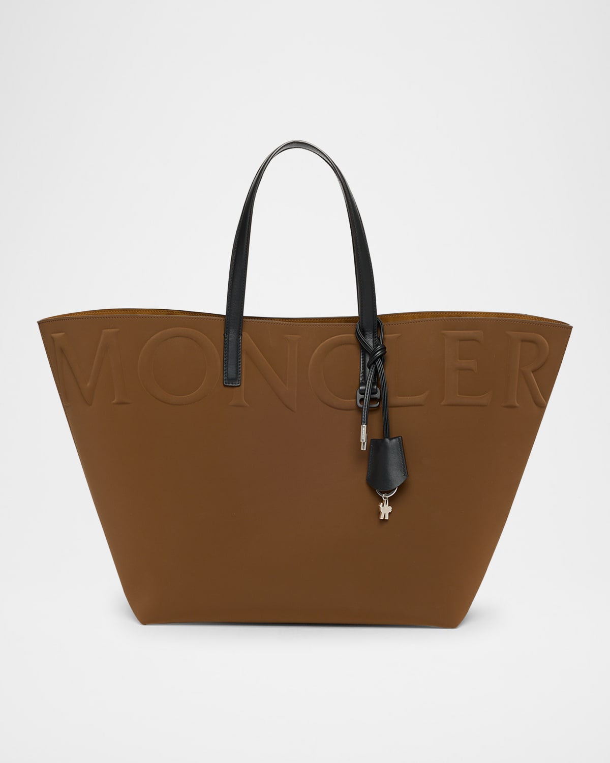 Moncler Very Large Logo Tote Bag In Brown