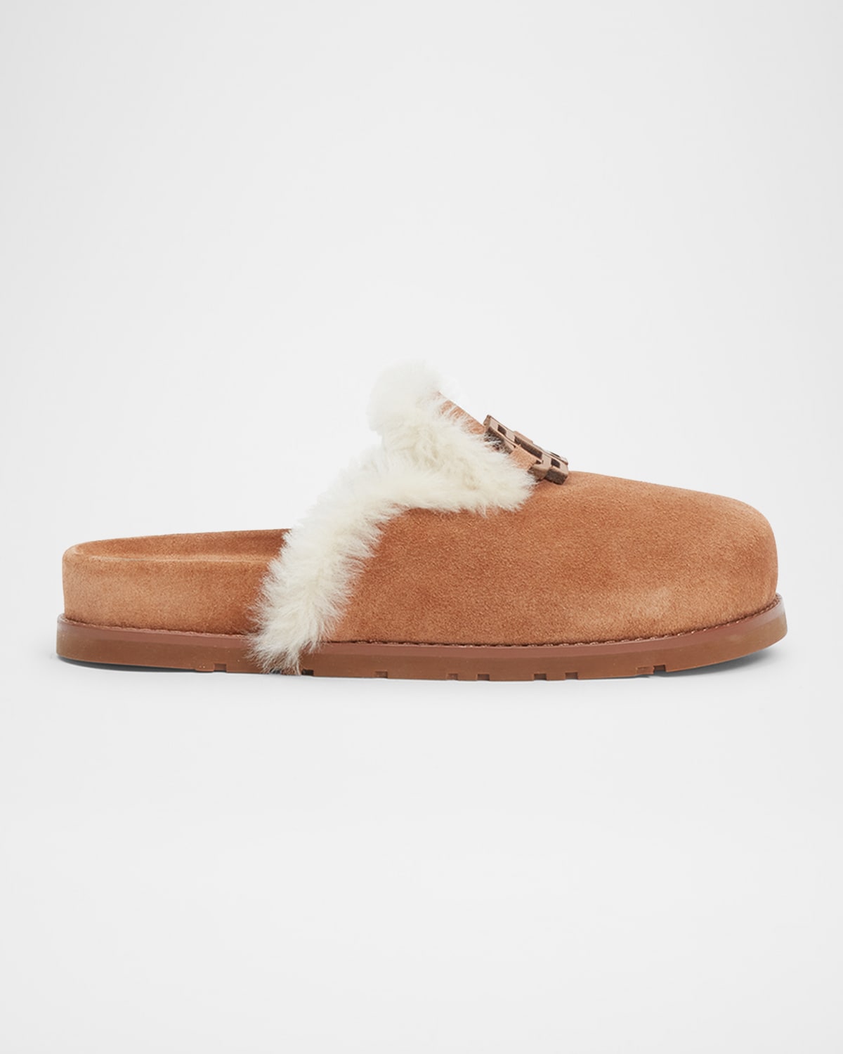 Simkhai Mila Suede Faux Shearling Slippers In Brown