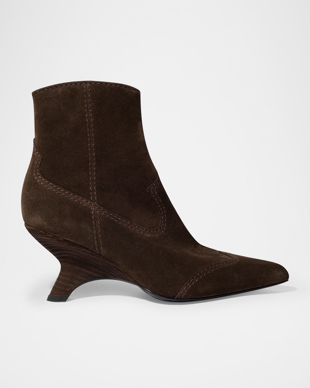 Simkhai Shadow Suede Western Booties In Brown