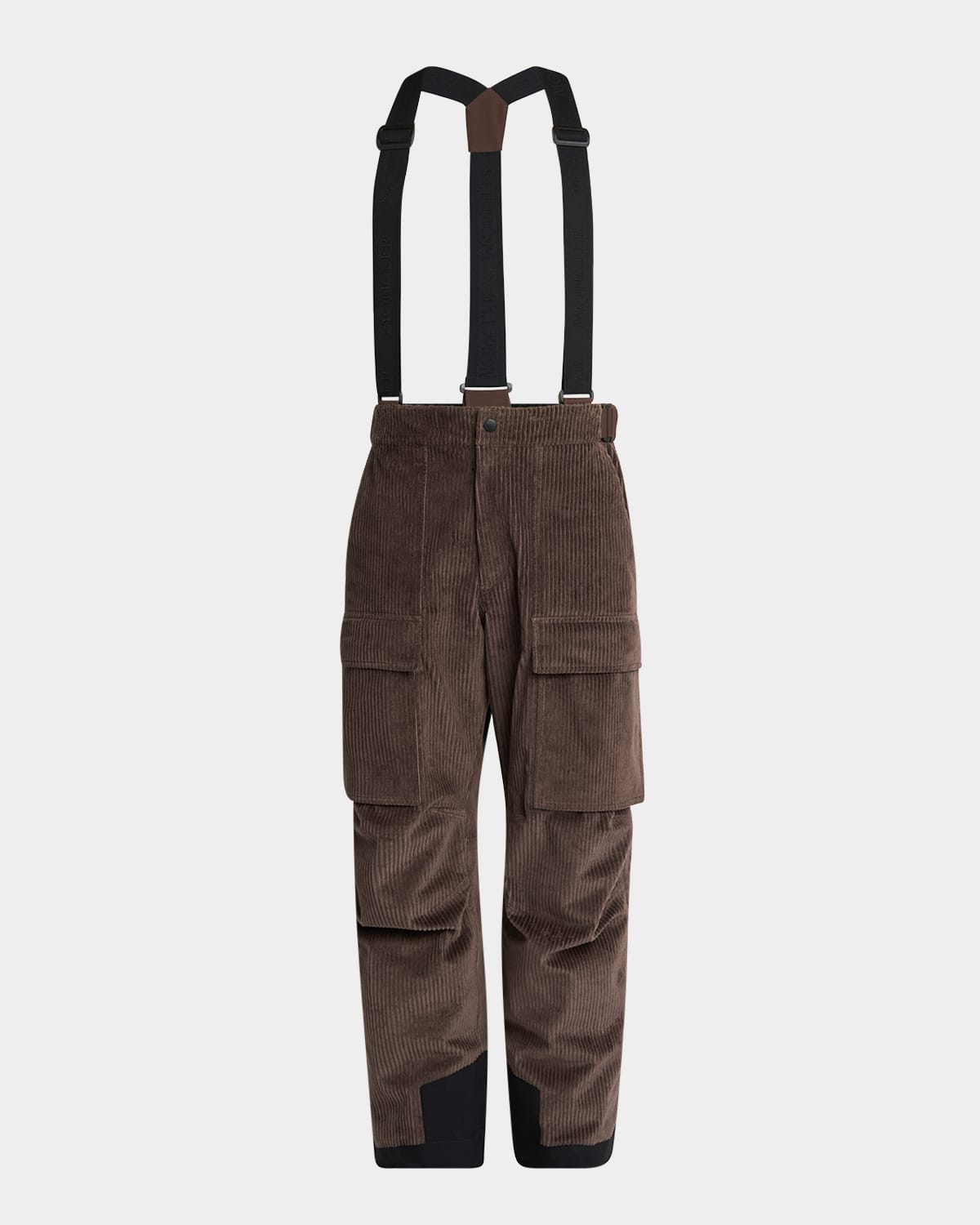 Moncler Corduroy Padded Ski Trousers In Brown