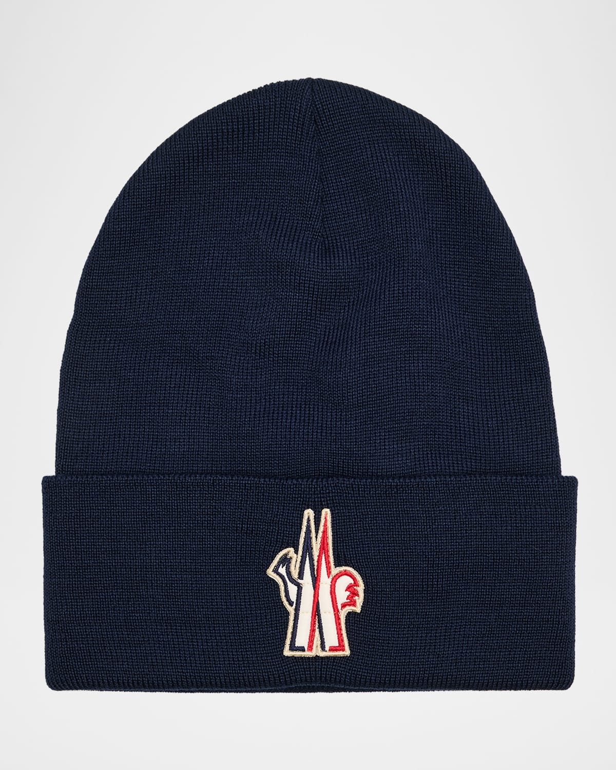 Moncler Grenoble Logo Patch Beanie In Blue