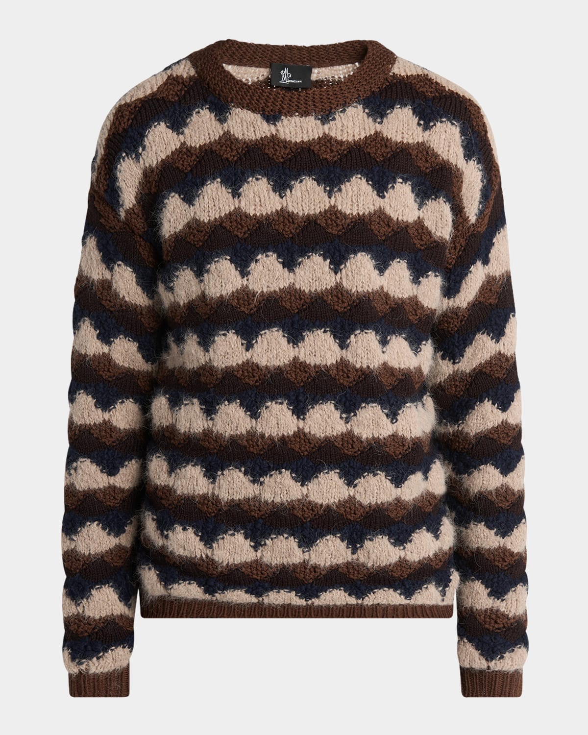 Moncler Men's Wool Patterned Sweater In Multi