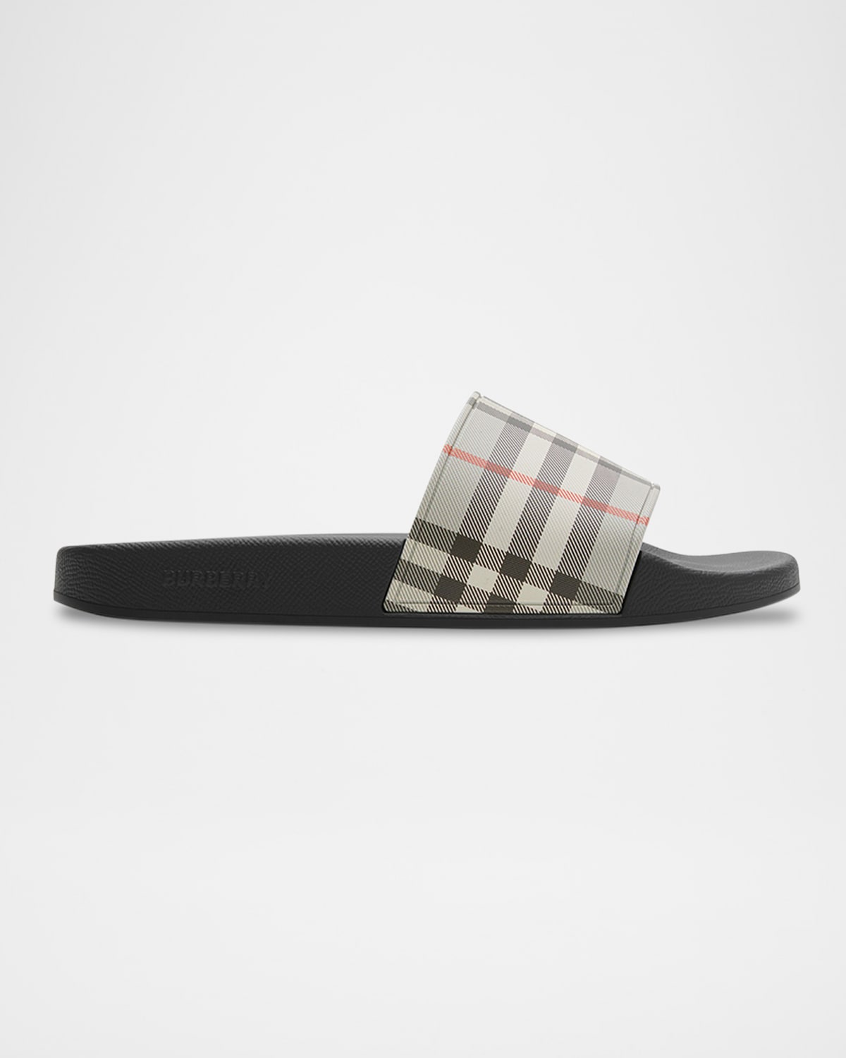 Burberry Check Slide Flat Open Toe Slippers