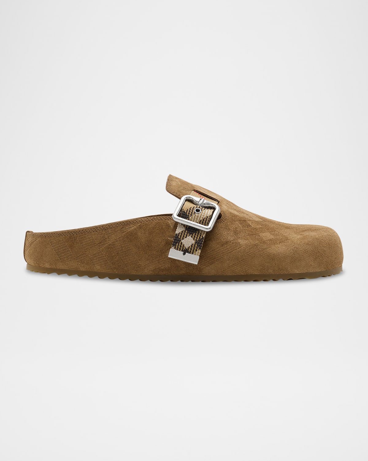 Shop Burberry Urchin Calf Suede Slide Clogs