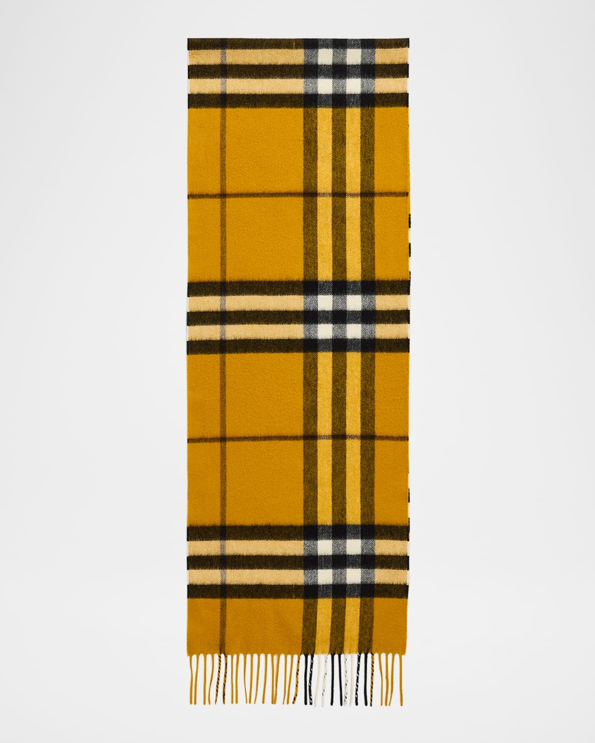 Burberry Men's Cashmere Giant Brights Check Scarf In Yellow