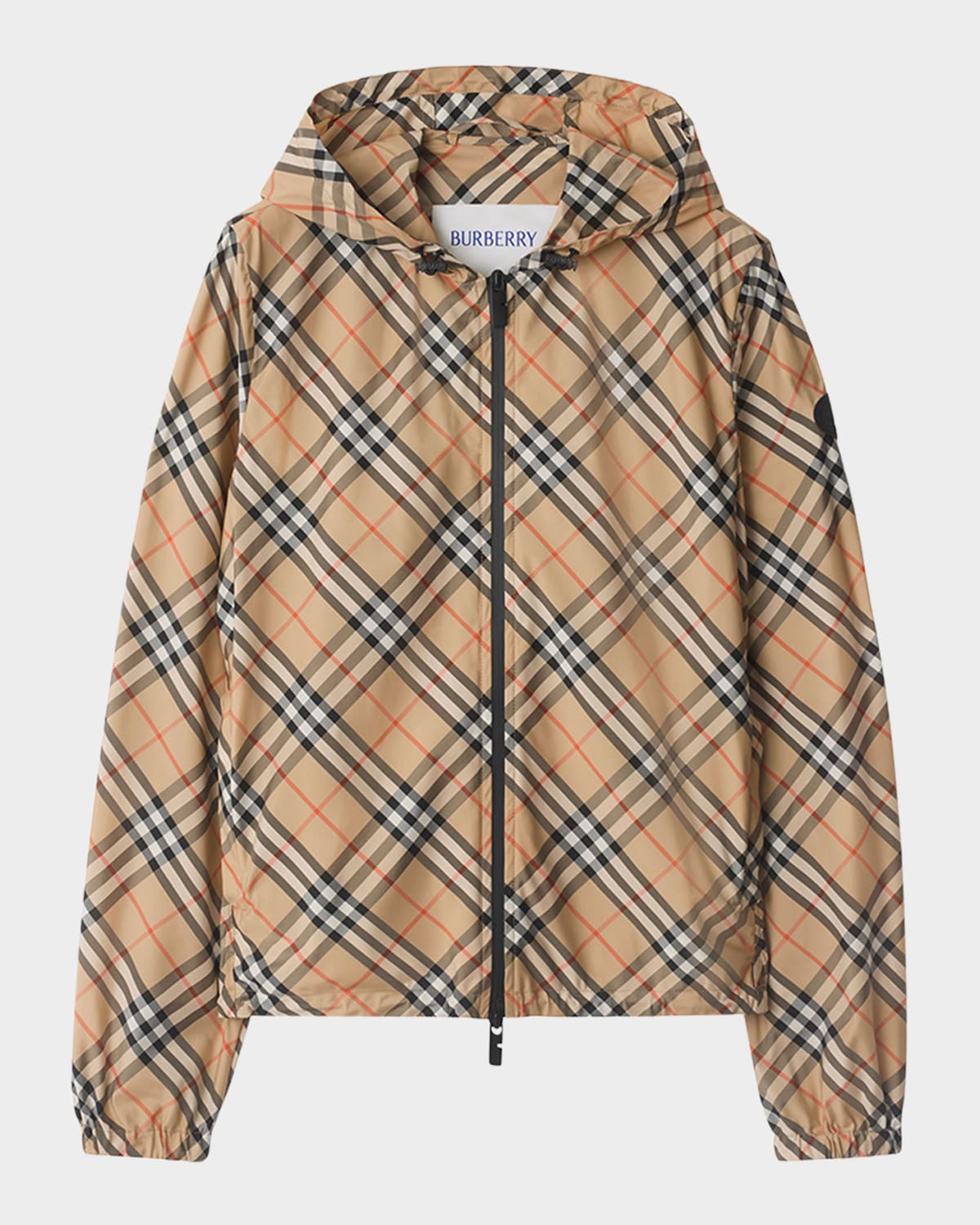 Shop Burberry Salcombe Check Zip Track Jacket