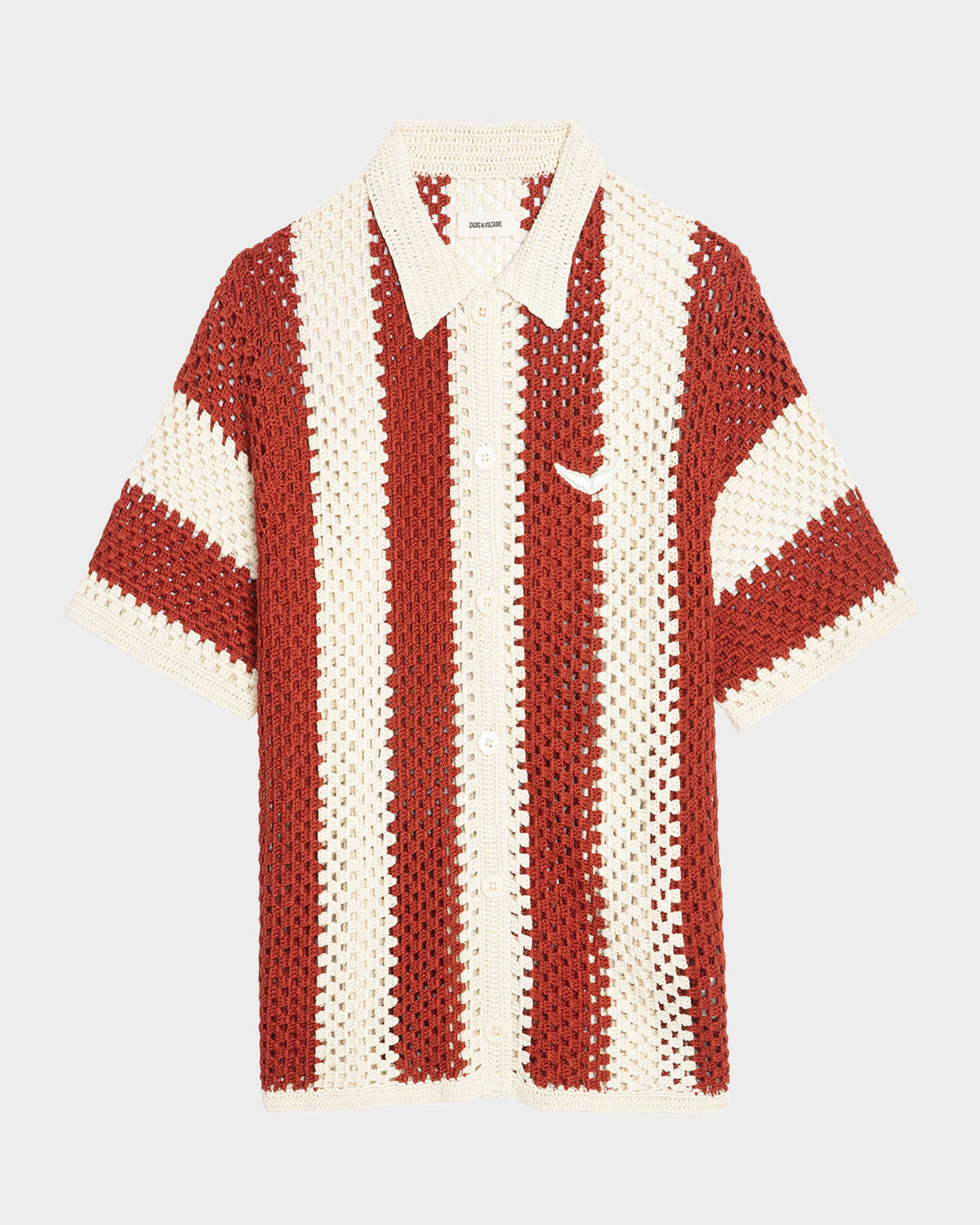 Zadig & Voltaire Ciara Striped Crochet-knit Shirt