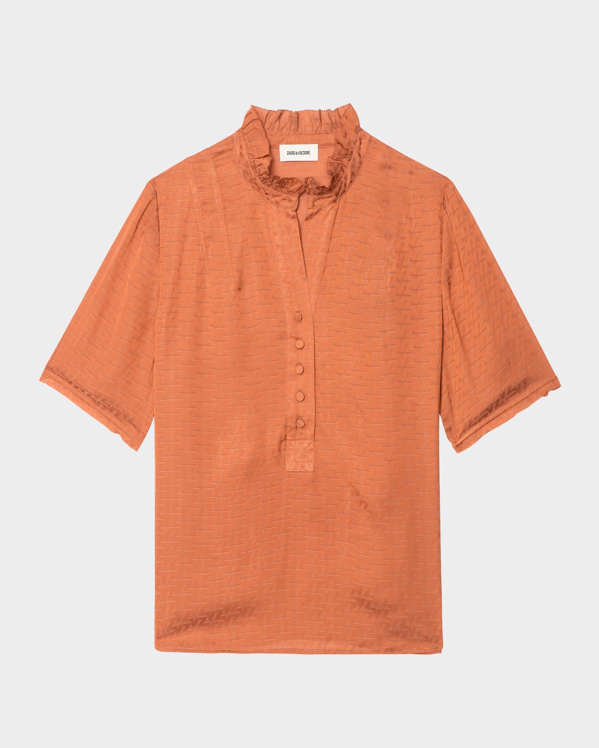 Zadig & Voltaire Topher Satin Monogram Blouse