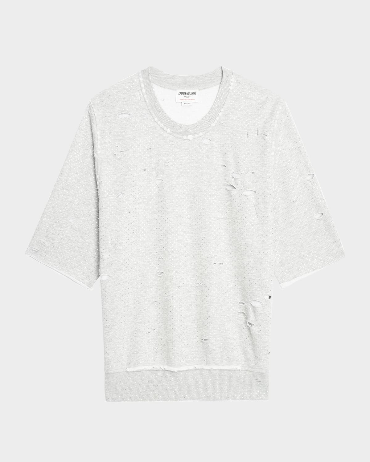 Zadig & Voltaire Edmond Destroyed Embellished Sweatshirt