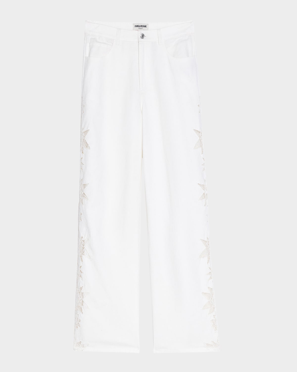 Zadig & Voltaire Elfy Cotton Linen Embroidered Pants