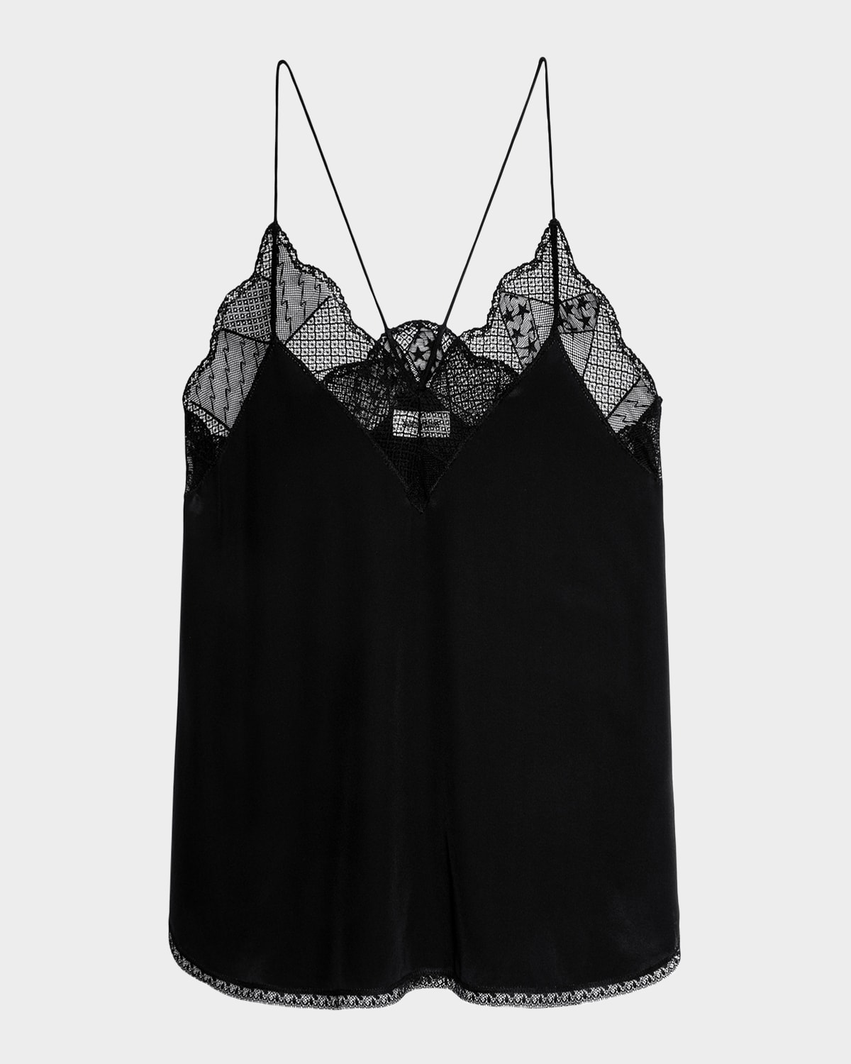 Zadig & Voltaire Christy Lace-Trim Crepe de Chine Cami