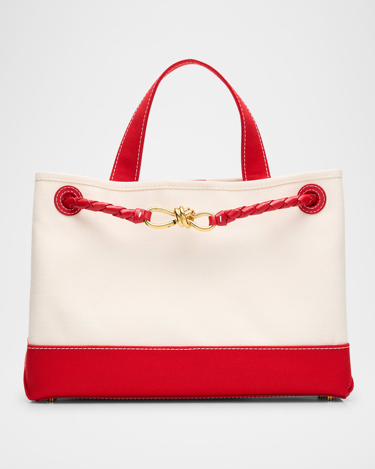 Bottega Veneta Andiamo Medium Two-tone Canvas Tote Bag In Multi