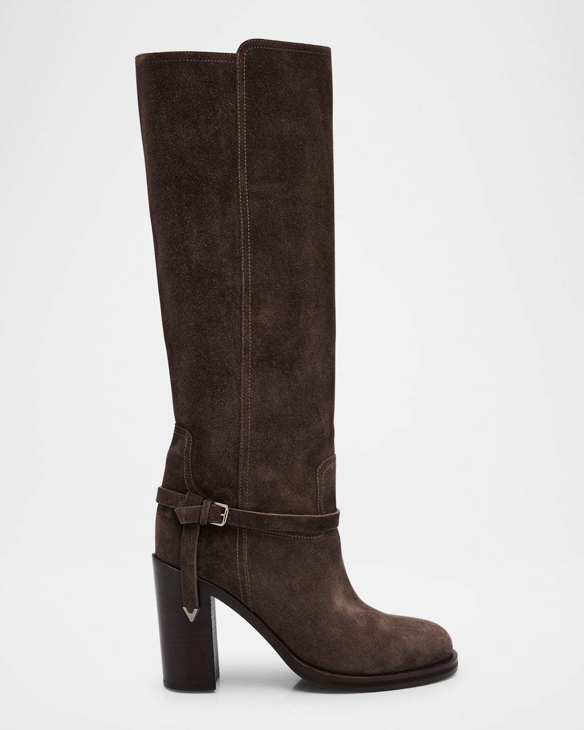 Brunello Cucinelli City Suede Knee-high Boots In Multi