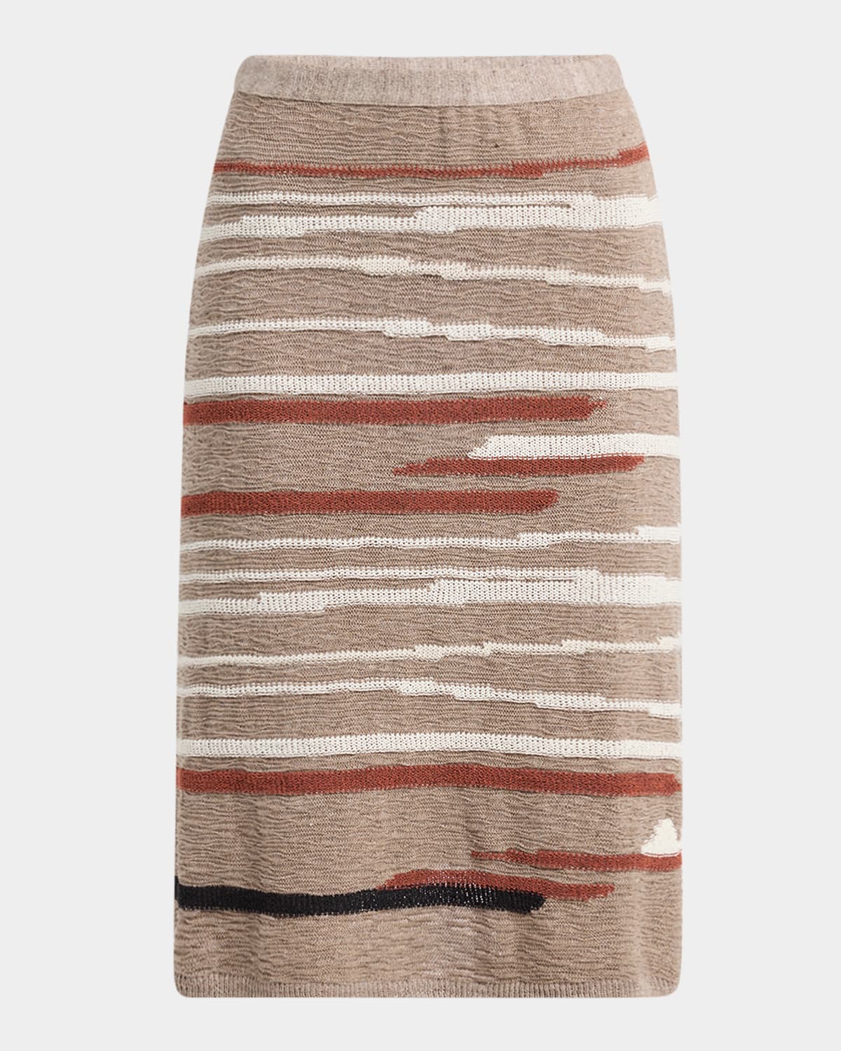 Shop Bottega Veneta Linen-cotton Intarsia Skirt