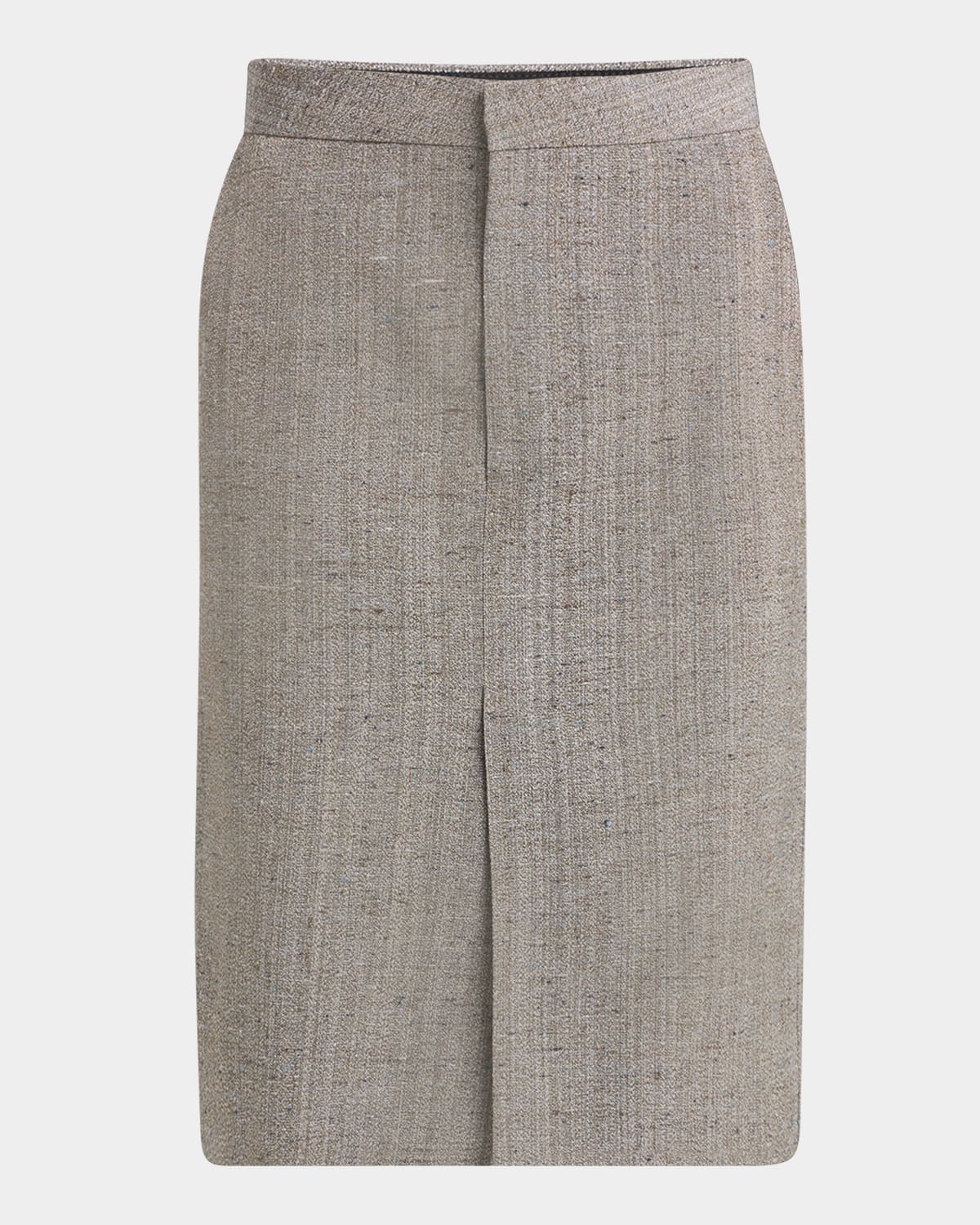 Bottega Veneta Knotted Melange Straight Skirt In Neutral