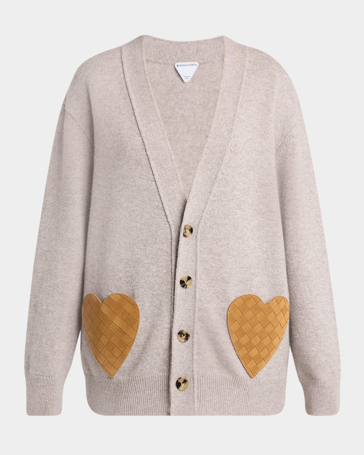 Intrecciato Suede Pocket Cashmere Cardigan