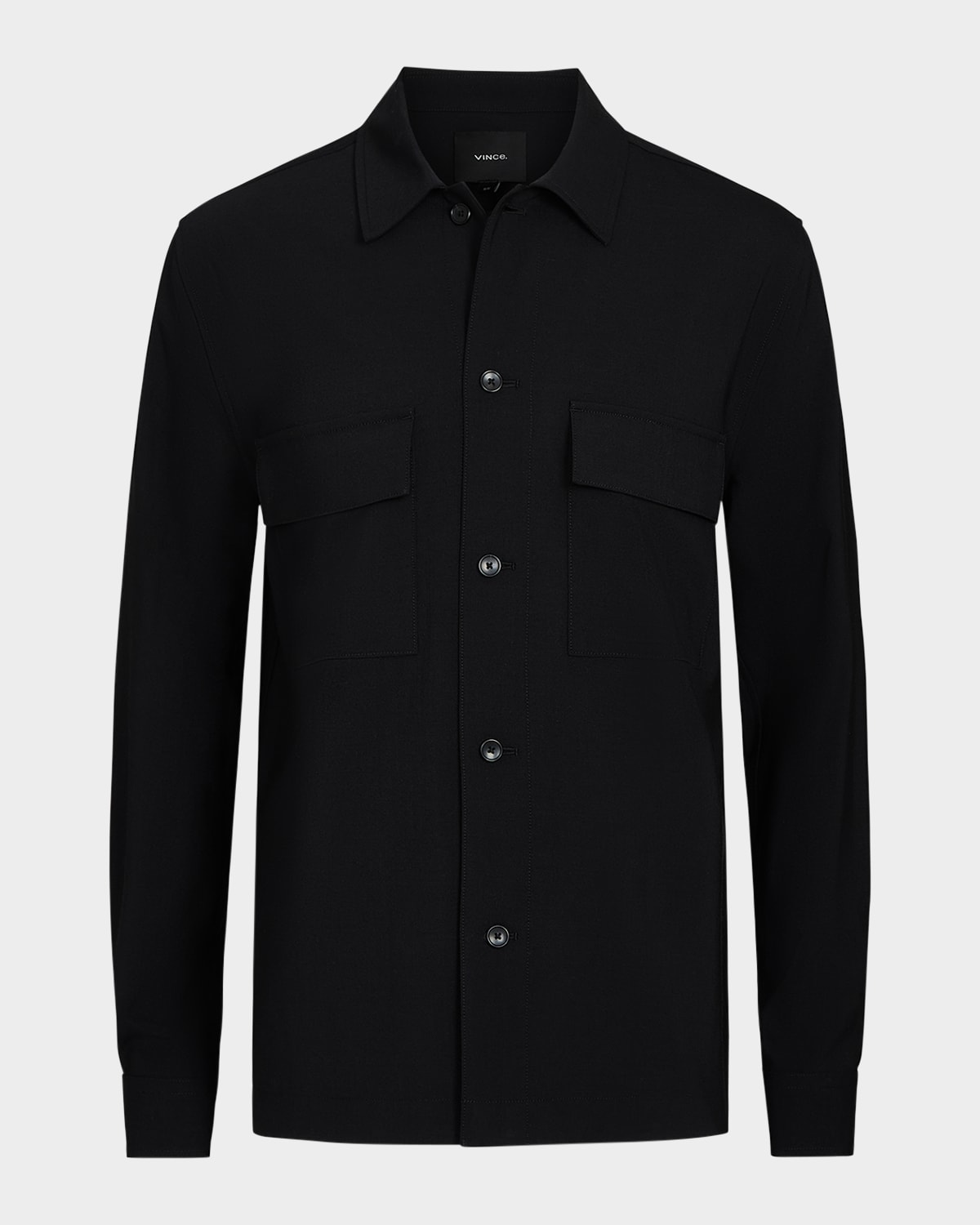 Men's Wool-Blend Two-Pocket Shirt Jacket