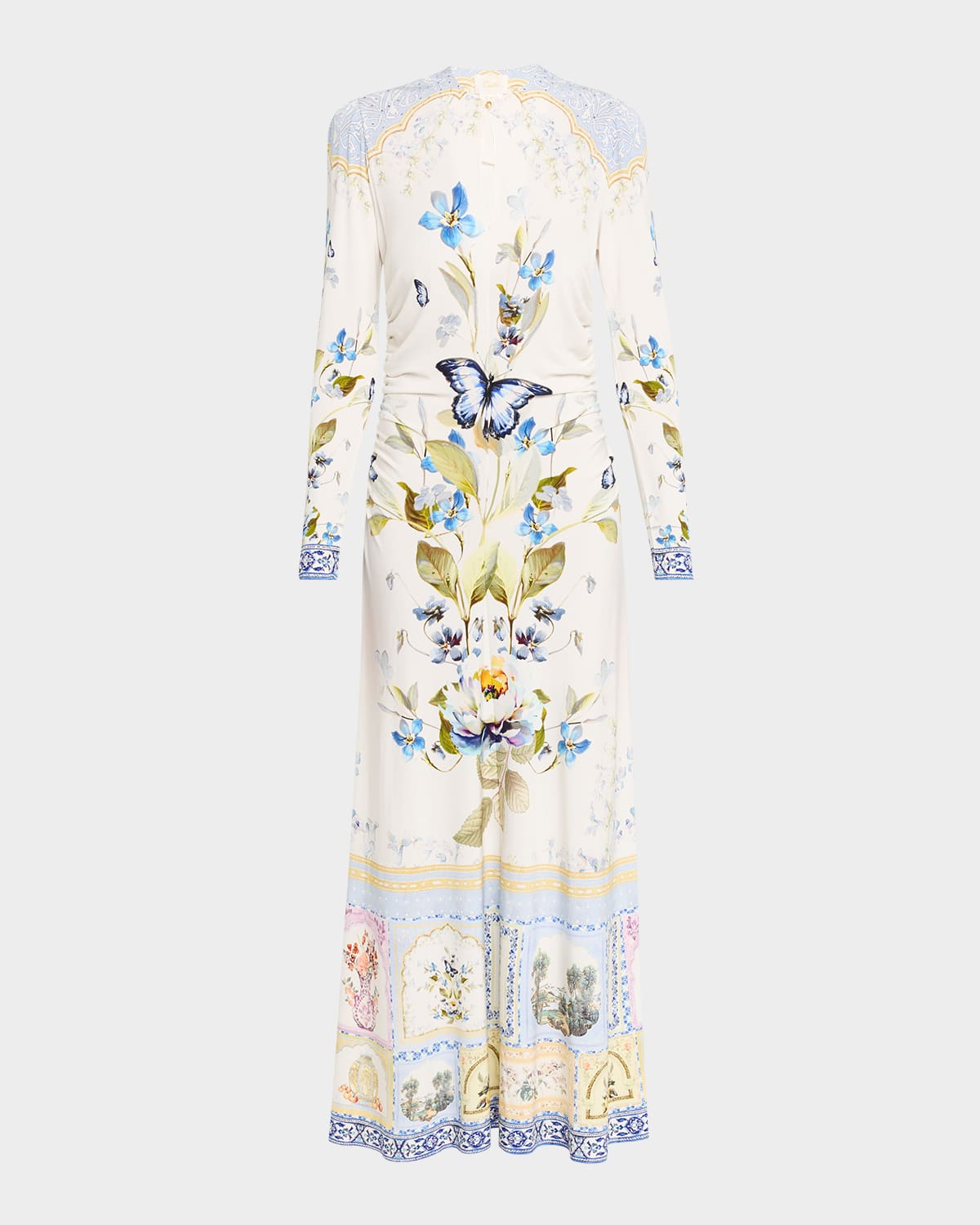 Camilla Botanical Ballads Gathered Jersey Maxi Dress In Multi