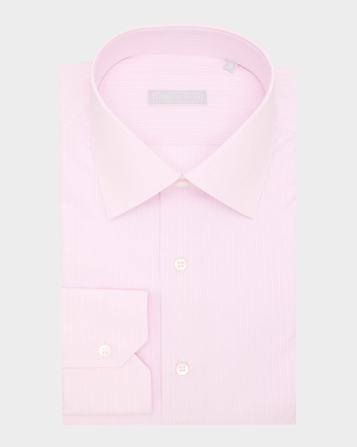 Men's Cotton Multi-Stripe Point Collar Dress Shirt