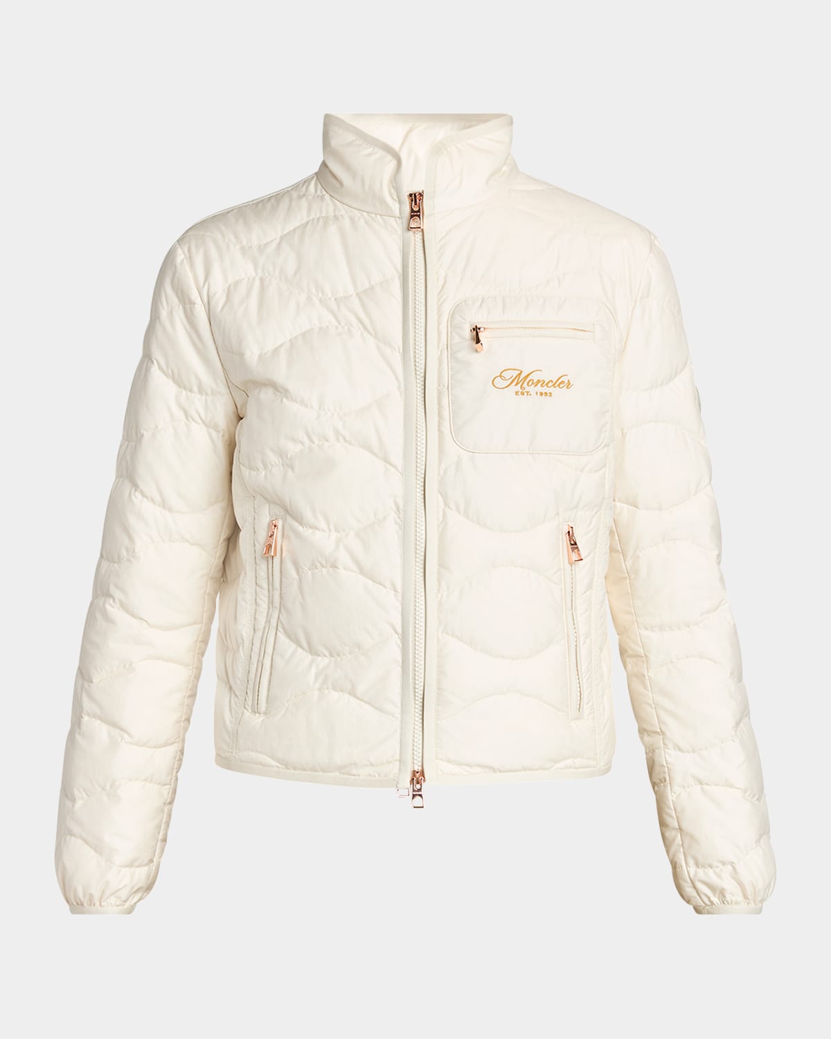 Moncler Tegea Quilted Down Jacket In Nude