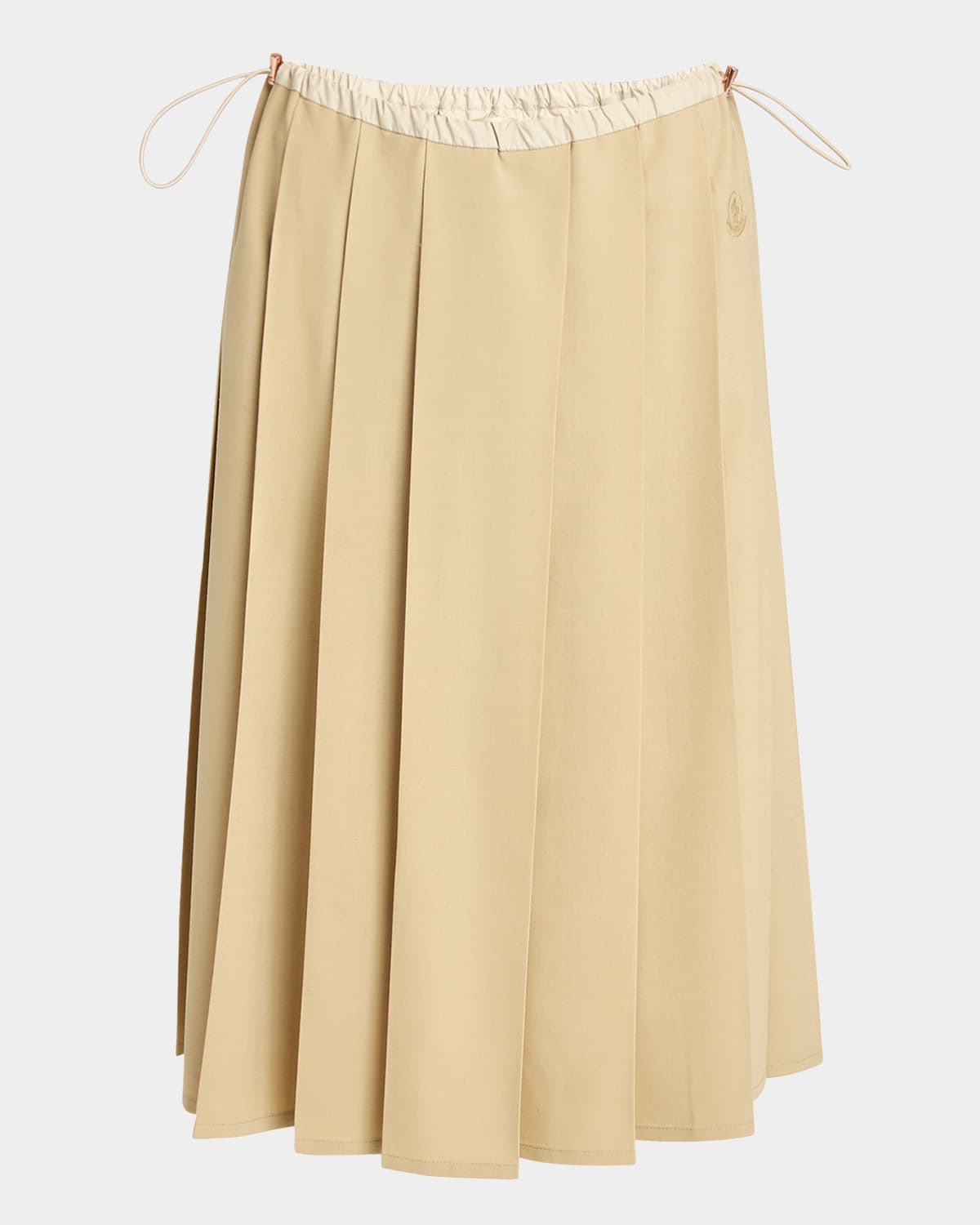 Moncler Pleated Drawstring Midi Skirt