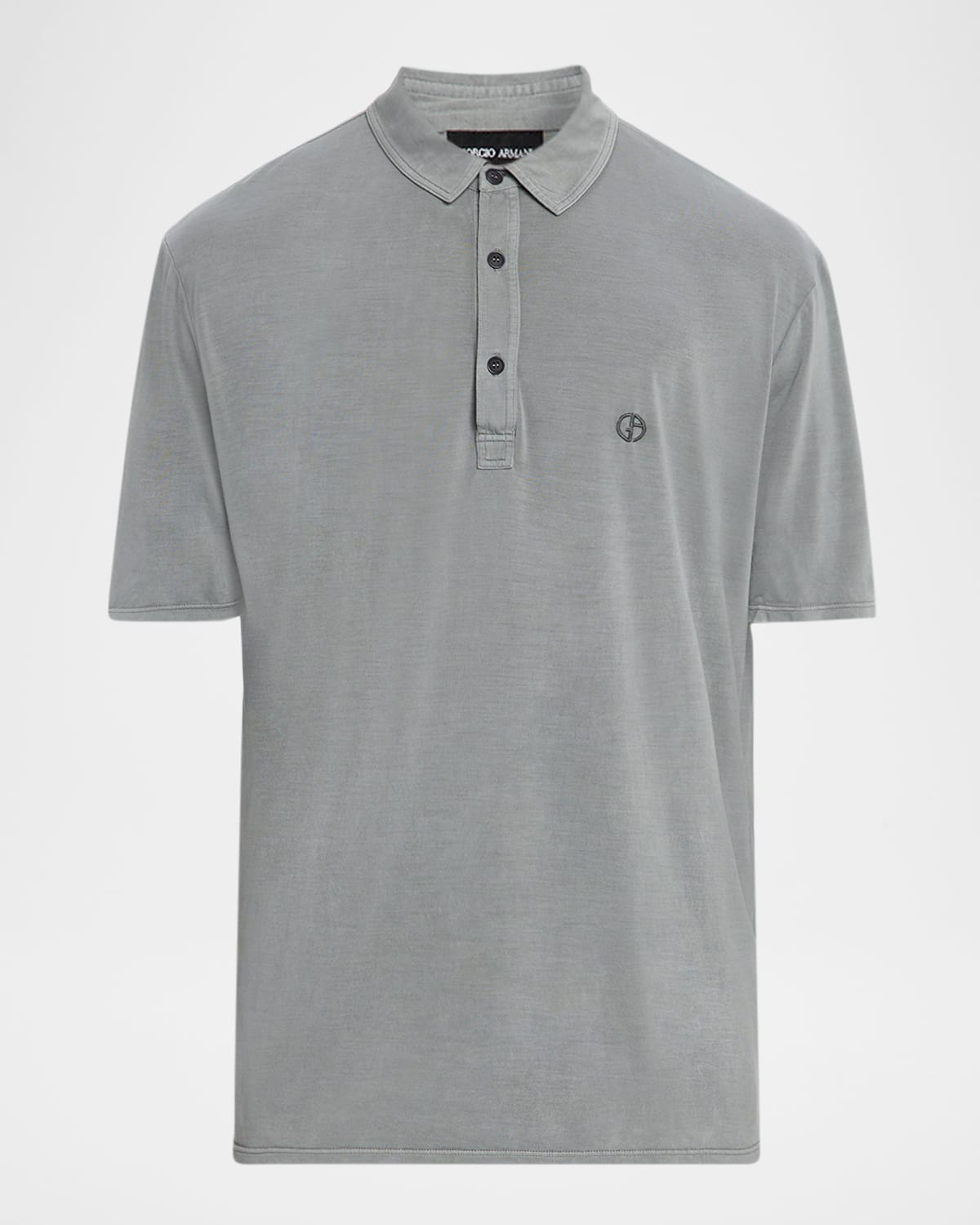 Men's Silk and Cotton Jersey Polo Shirt