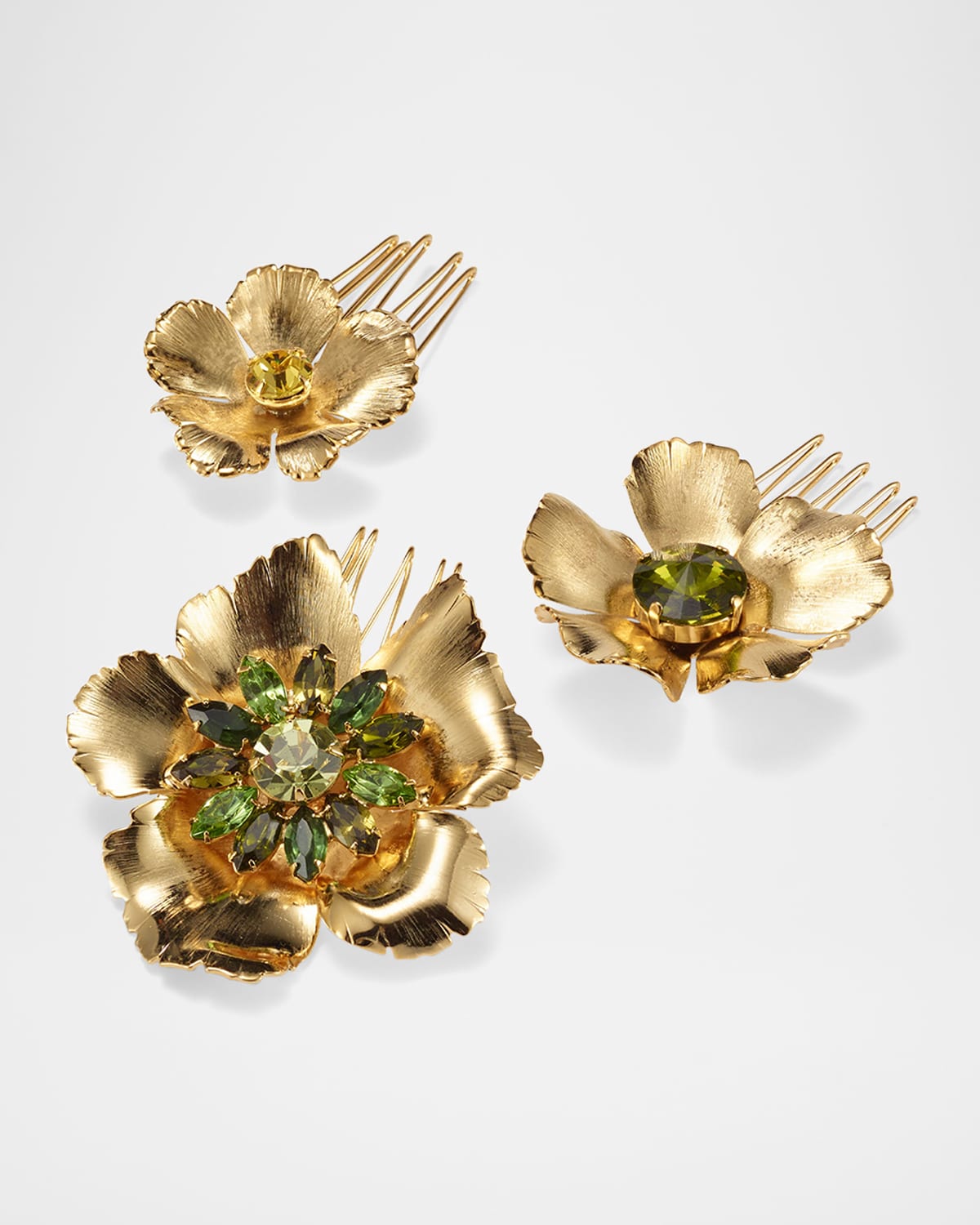 Eden Floral Crystal Hair Pins, Set of 3