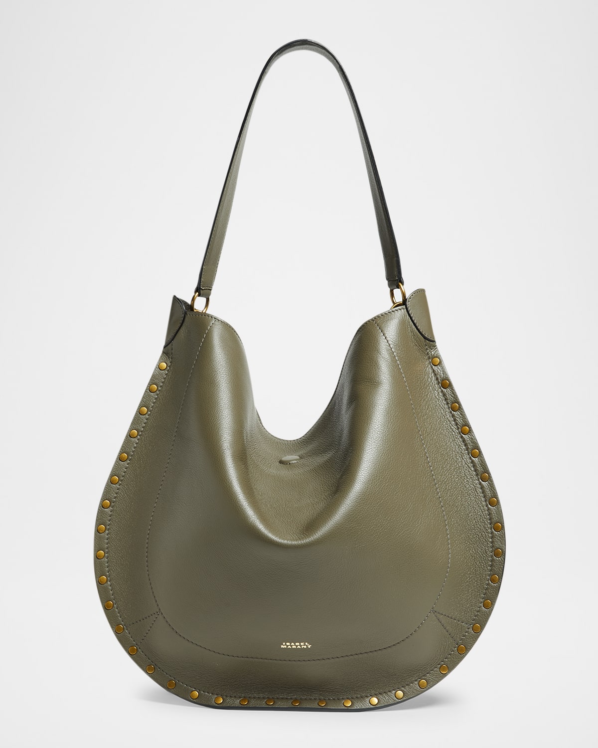 Isabel Marant Oskan Studded Grainy Leather Shoulder Bag