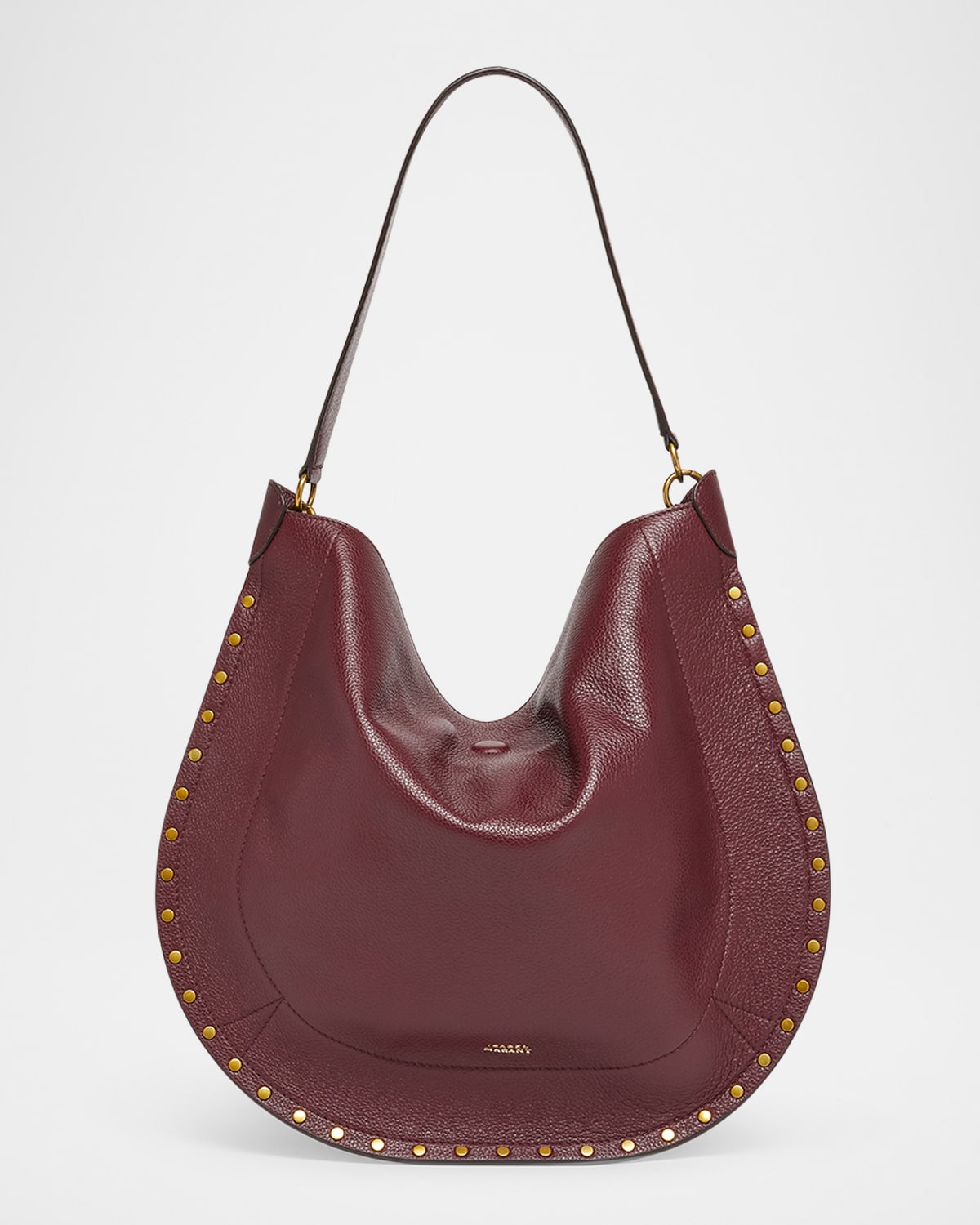 Isabel Marant Oskan Studded Grainy Leather Shoulder Bag