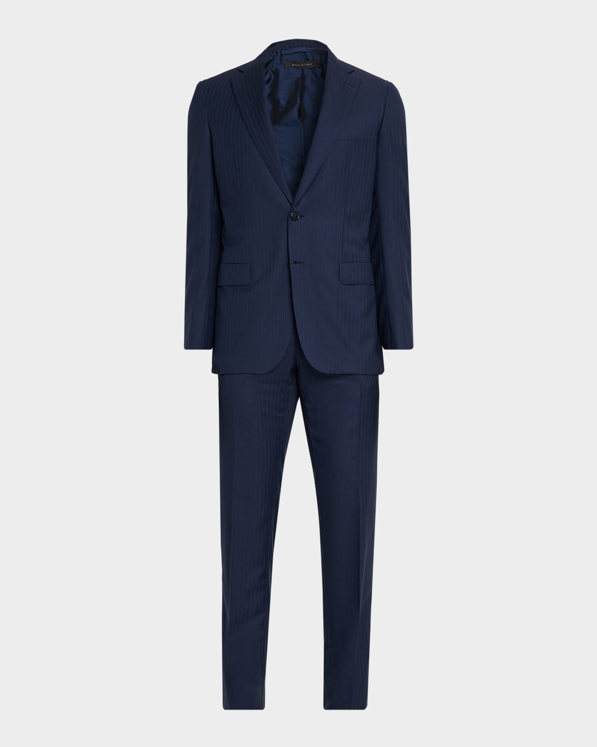 Brioni Men's Tonal Striped Wool Two-piece Suit In Blue