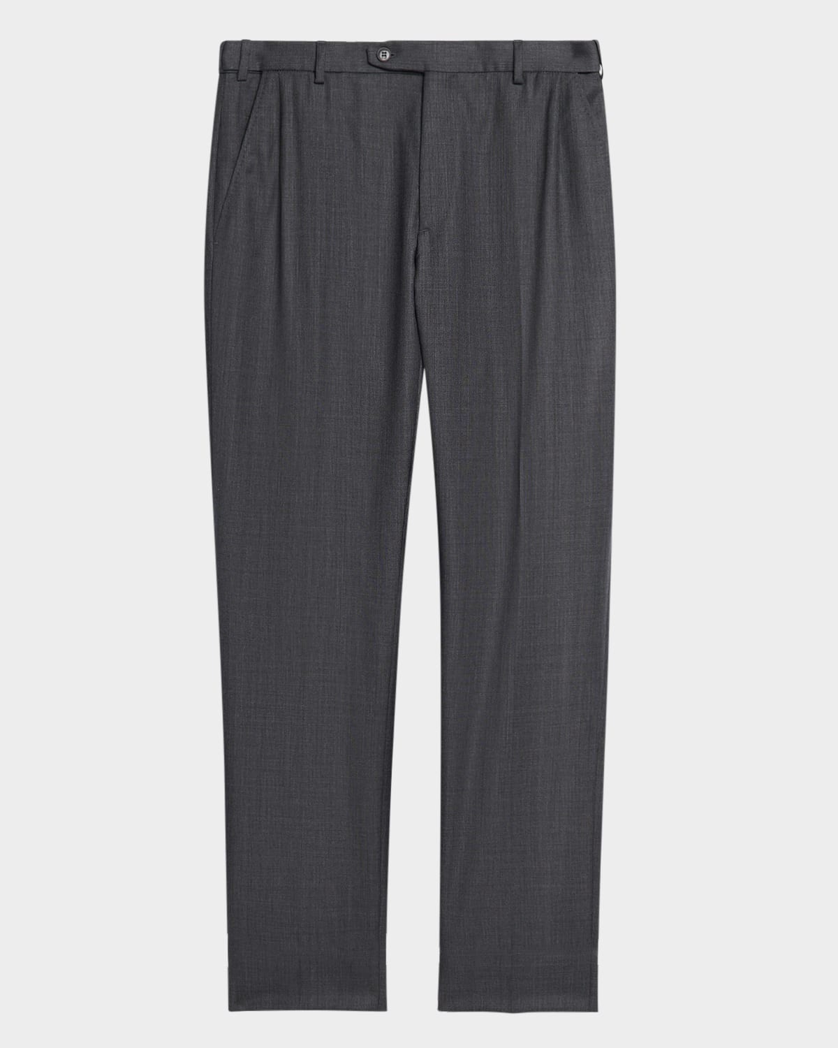 Brioni Men's Wool Textured Straight-fit Formal Pants In Gray