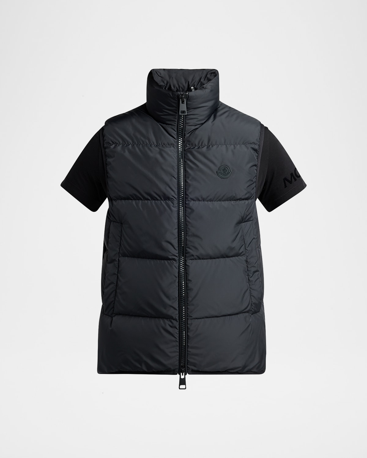 Moncler Men's Gabas Short Sleeve Padded Vest In Black