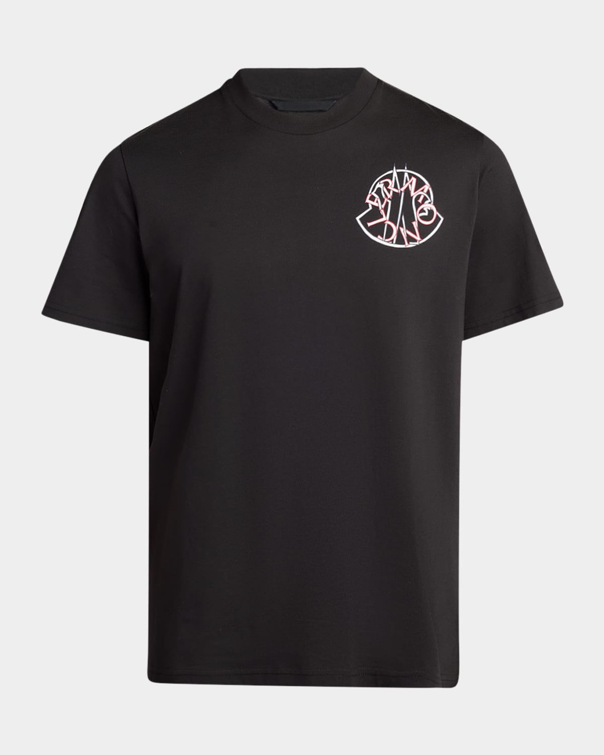 Moncler Men's Check Logo Graphic T-shirt In Multi