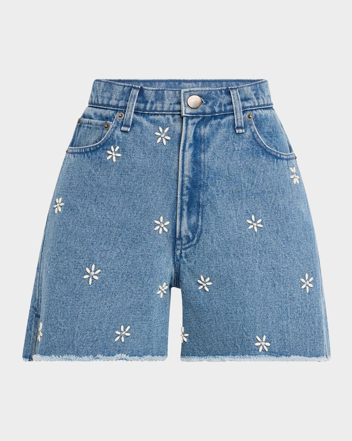 Rag & Bone Aspen Embellished Denim Shorts Blue Embellished