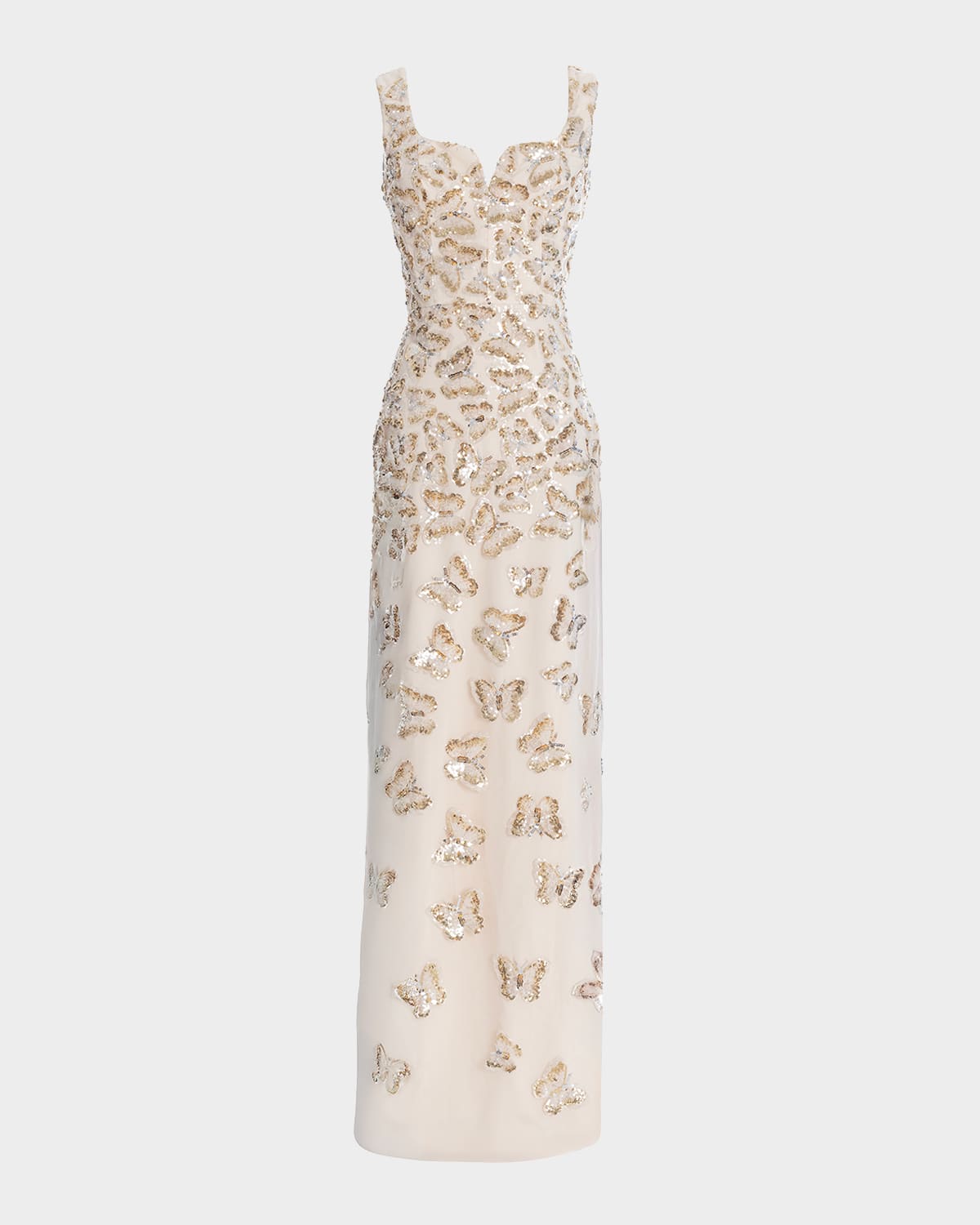 Goldie Sequin Butterfly Applique Column Gown