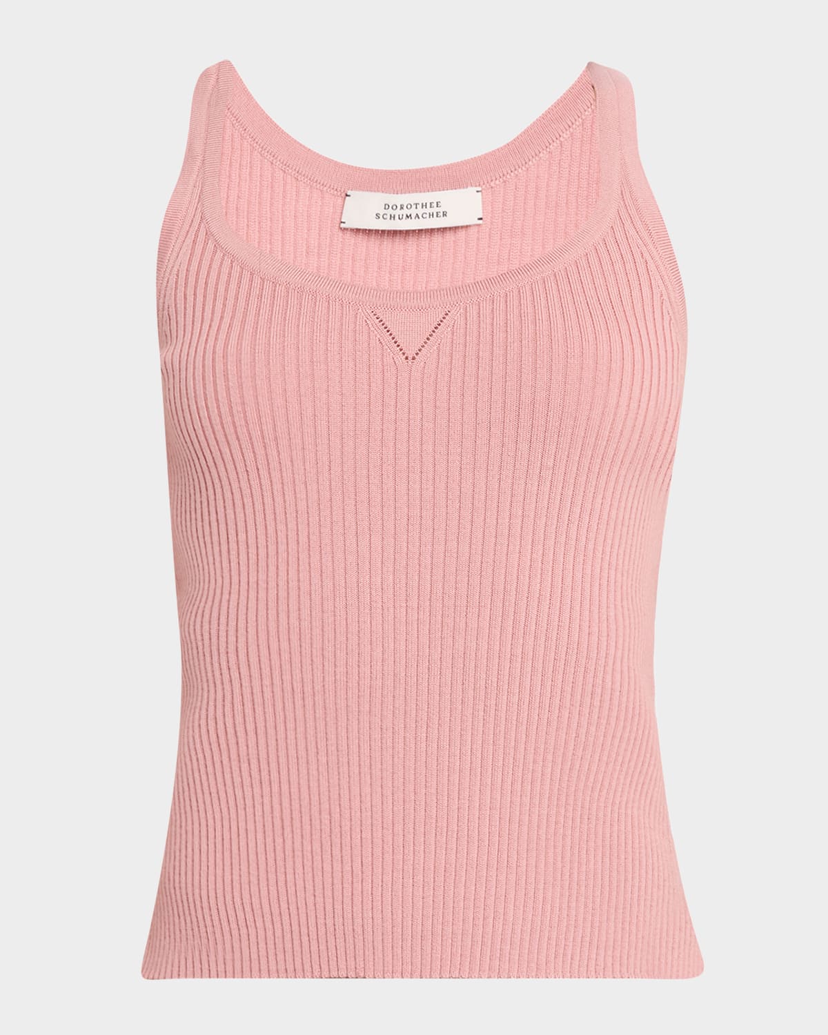 Embellished Merino Ribbed Scoop-Neck Top
