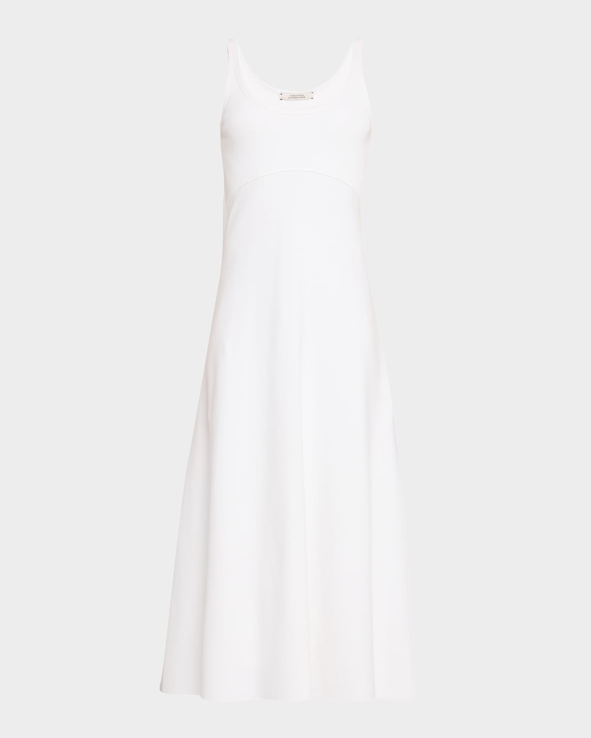 Dorothee Schumacher Rib Romance Sleeveless Knit Midi Dress In White