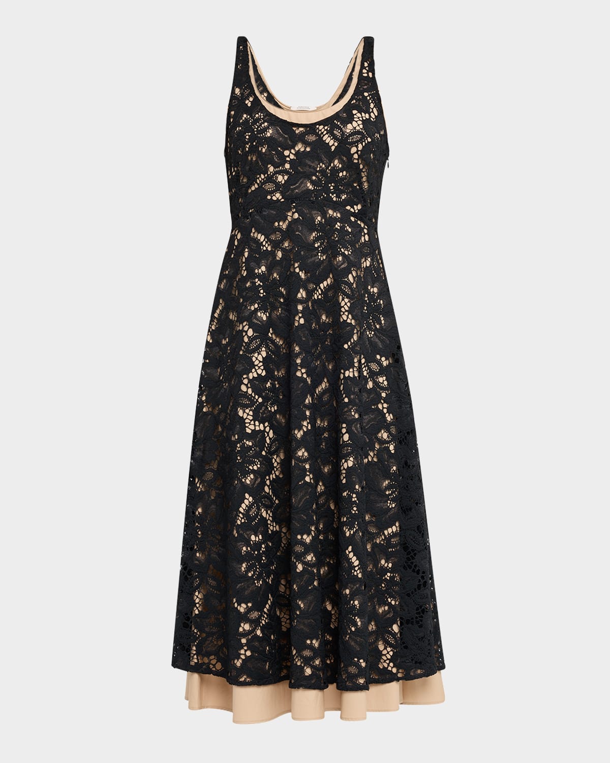 Dorothee Schumacher Lacy Dream Sleeveless Floral Lace Midi Dress In Black