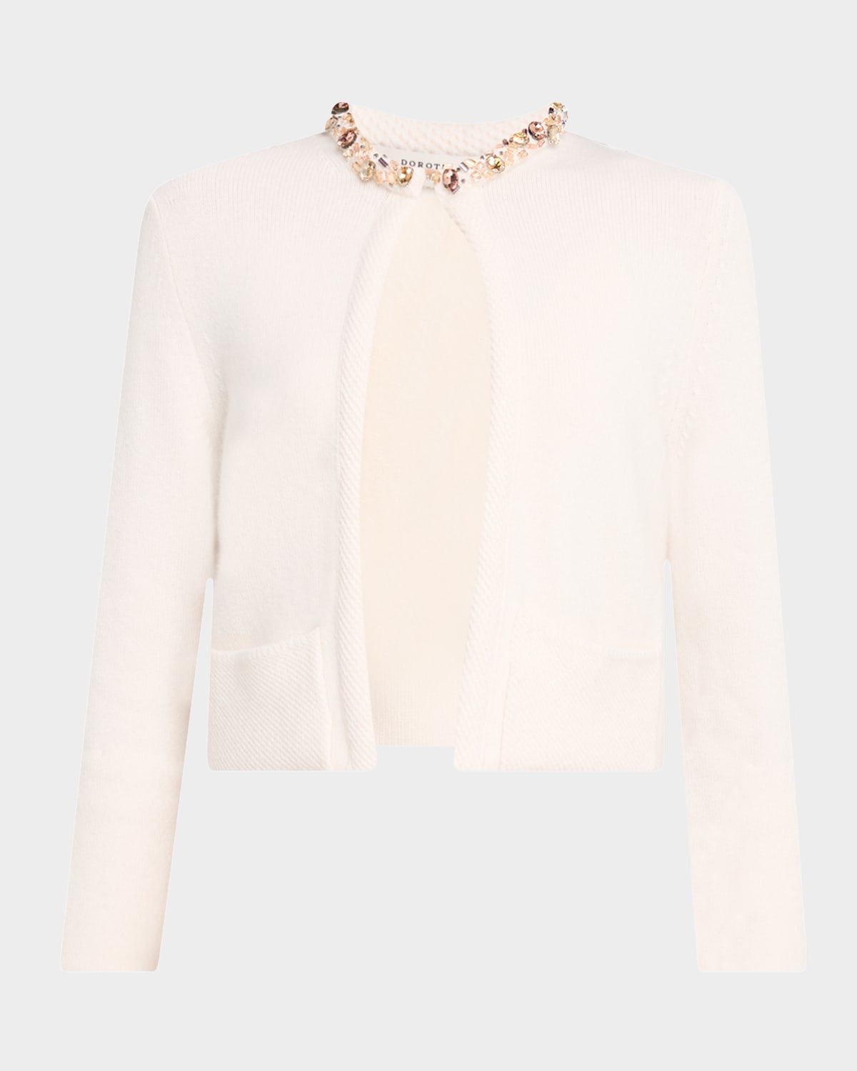 Sparkling Luxury Bead & Crystal-Trim Cardigan
