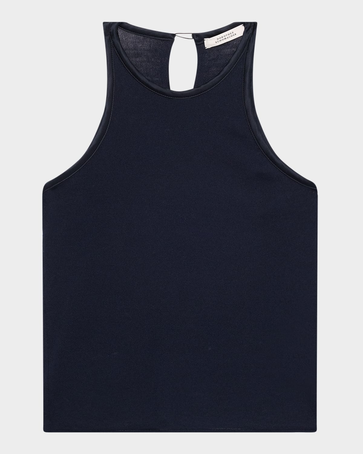 Refined Essentials I Satin-Trim Rib Knit Top