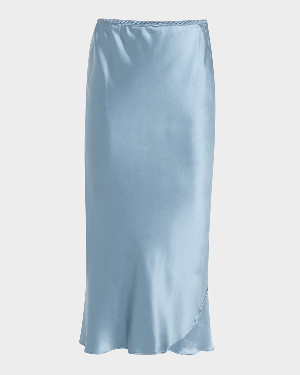 Sense Of Shine Bias-Cut Silk Satin Midi Skirt