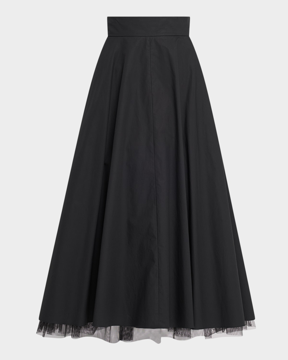 Light Touch Ruffle-Hem Cotton Midi Skirt