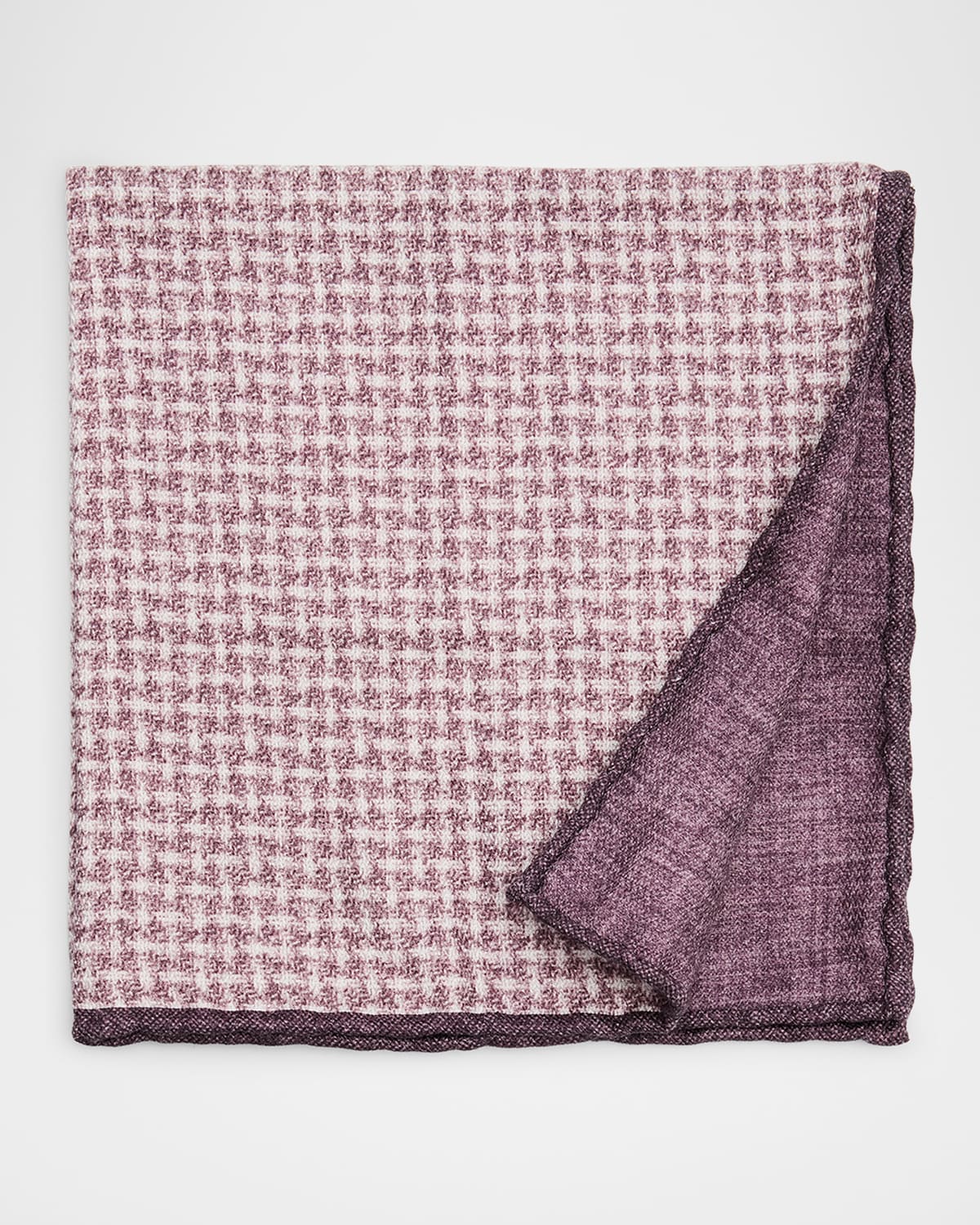 Men's Houndstooth Effect Silk Pocket Square